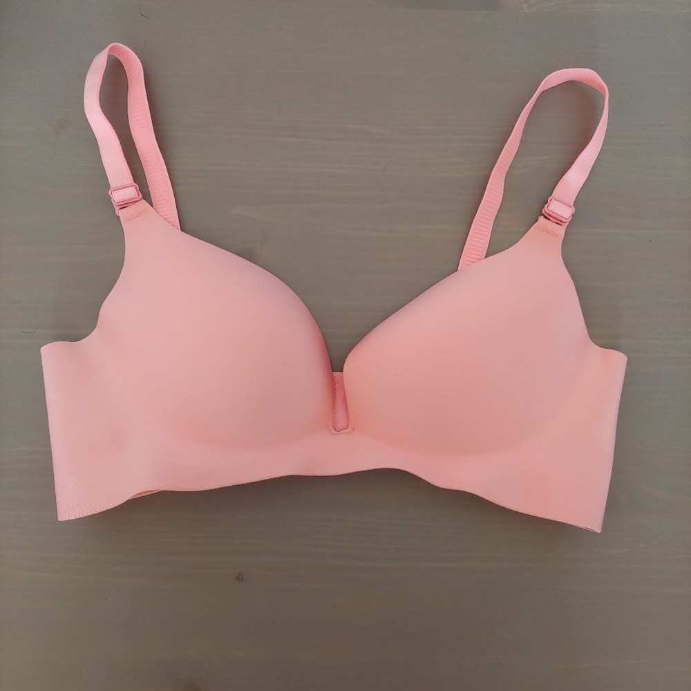 Pink pushup wireless bra